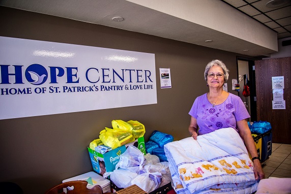 Joann Vaile and other Love Life Ministry volunteers provide childcare items to families that are struggling financially