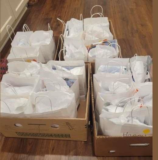 birthday bags filled by Catholic youth for Hope Center Pantry